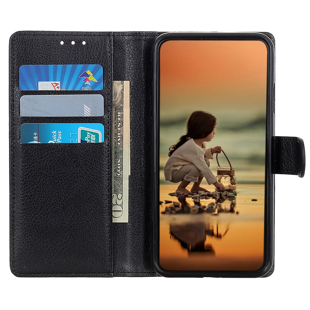 For Motorola Moto G04 4G / G24 4G Case Litchi Texture Stand Phone Protective Cover