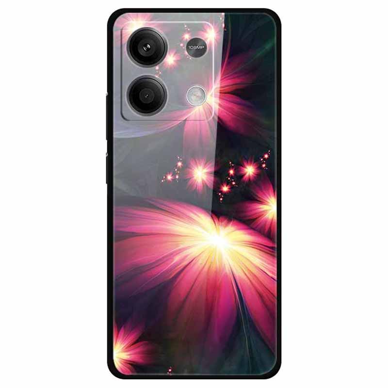 For Xiaomi Redmi Note 13 5G Case PC+Tempered Glass+TPU Pattern Printing Phone Cover