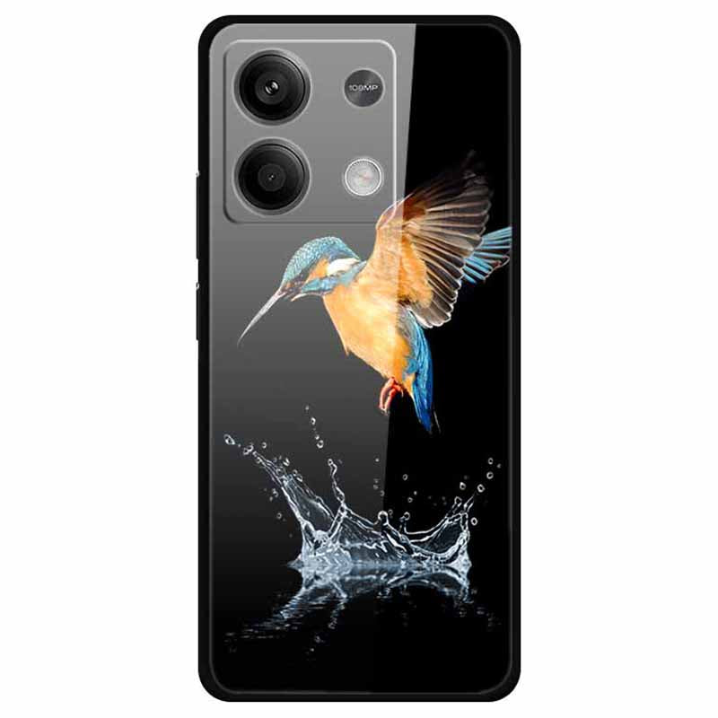 For Xiaomi Redmi Note 13 5G Case PC+Tempered Glass+TPU Pattern Printing Phone Cover