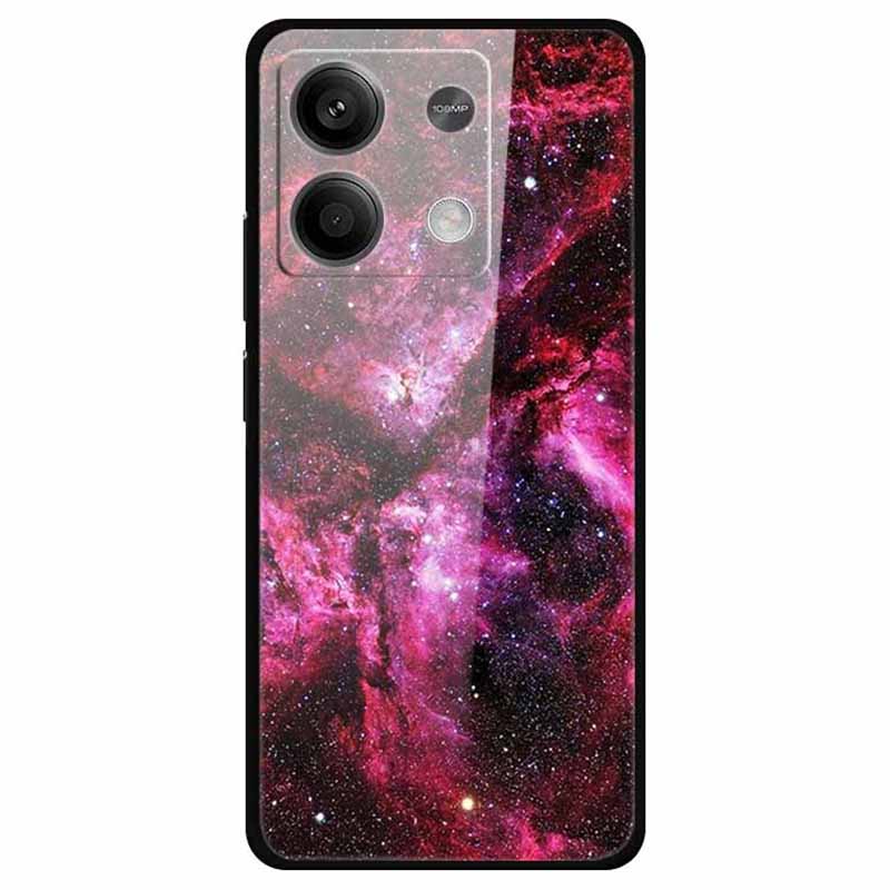 For Xiaomi Redmi Note 13 5G Case PC+Tempered Glass+TPU Pattern Printing Phone Cover