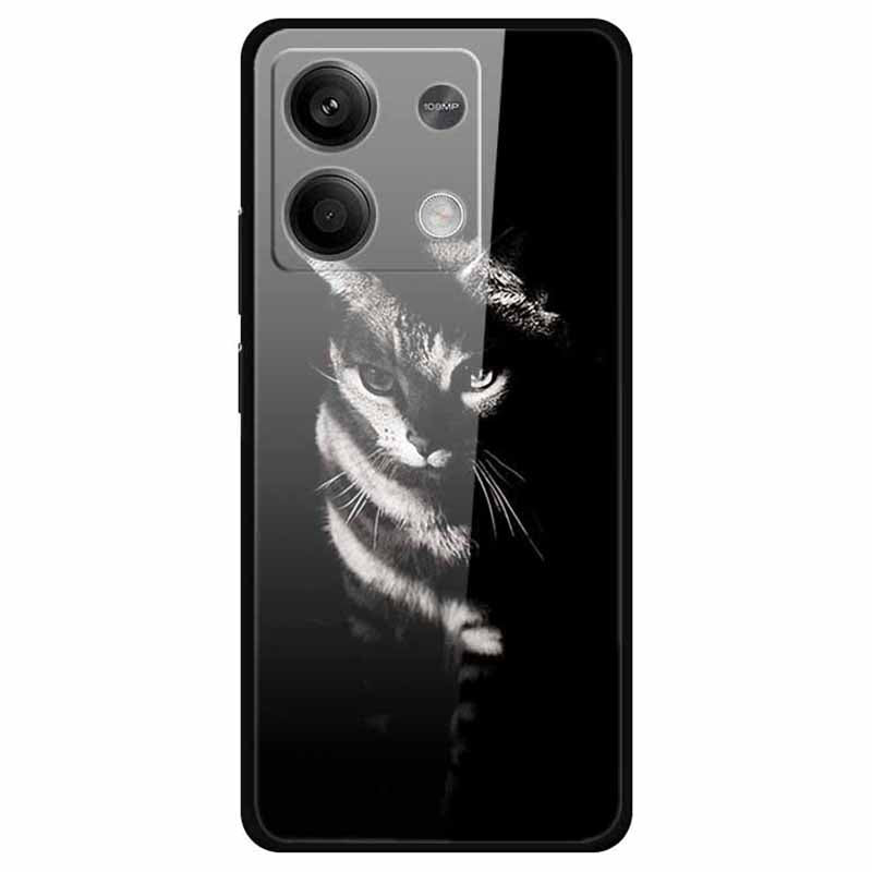 For Xiaomi Redmi Note 13 5G Case PC+Tempered Glass+TPU Pattern Printing Phone Cover