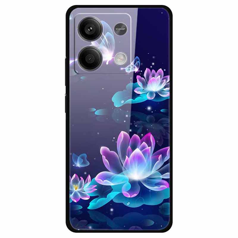 For Xiaomi Redmi Note 13 5G Case PC+Tempered Glass+TPU Pattern Printing Phone Cover