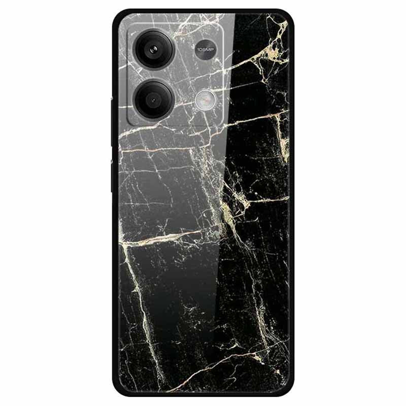 For Xiaomi Redmi Note 13 5G Case PC+Tempered Glass+TPU Pattern Printing Phone Cover