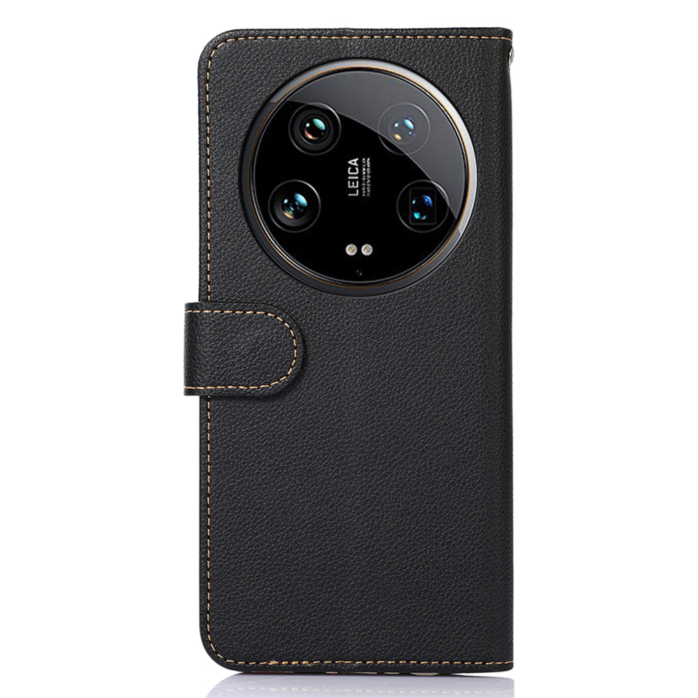 KHAZNEH For Xiaomi 14 Ultra Cell Phone Cases RFID Blocking Bump Proof Cover with Hand Strap
