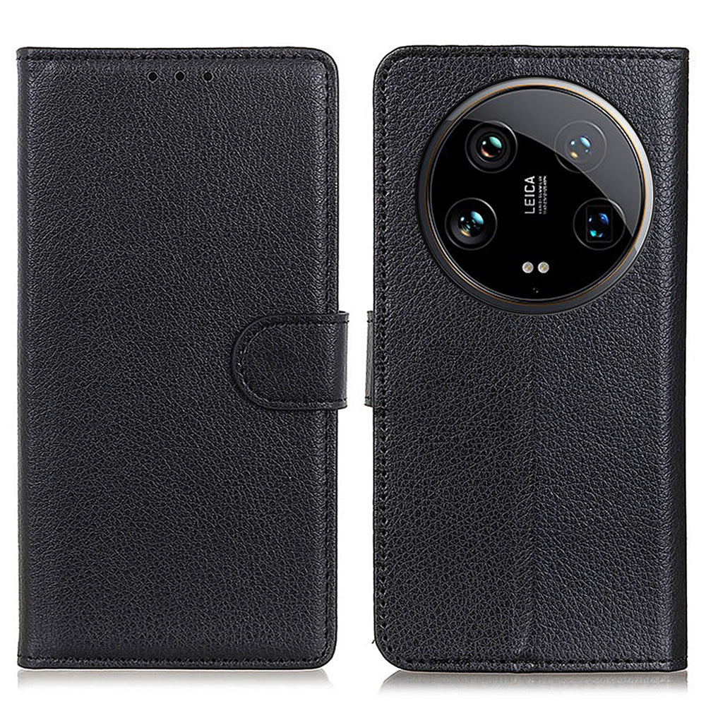 For Xiaomi 14 Ultra Case Litchi Texture Scratch-proof Phone Cover with Card Holder