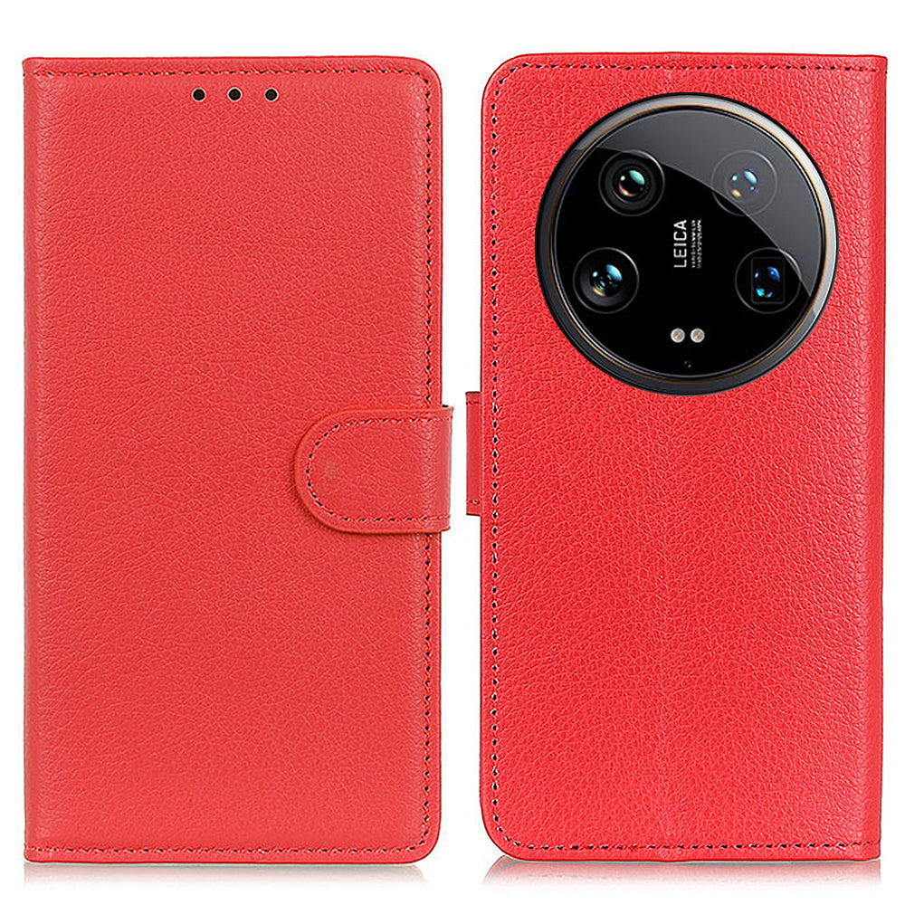 For Xiaomi 14 Ultra Case Litchi Texture Scratch-proof Phone Cover with Card Holder