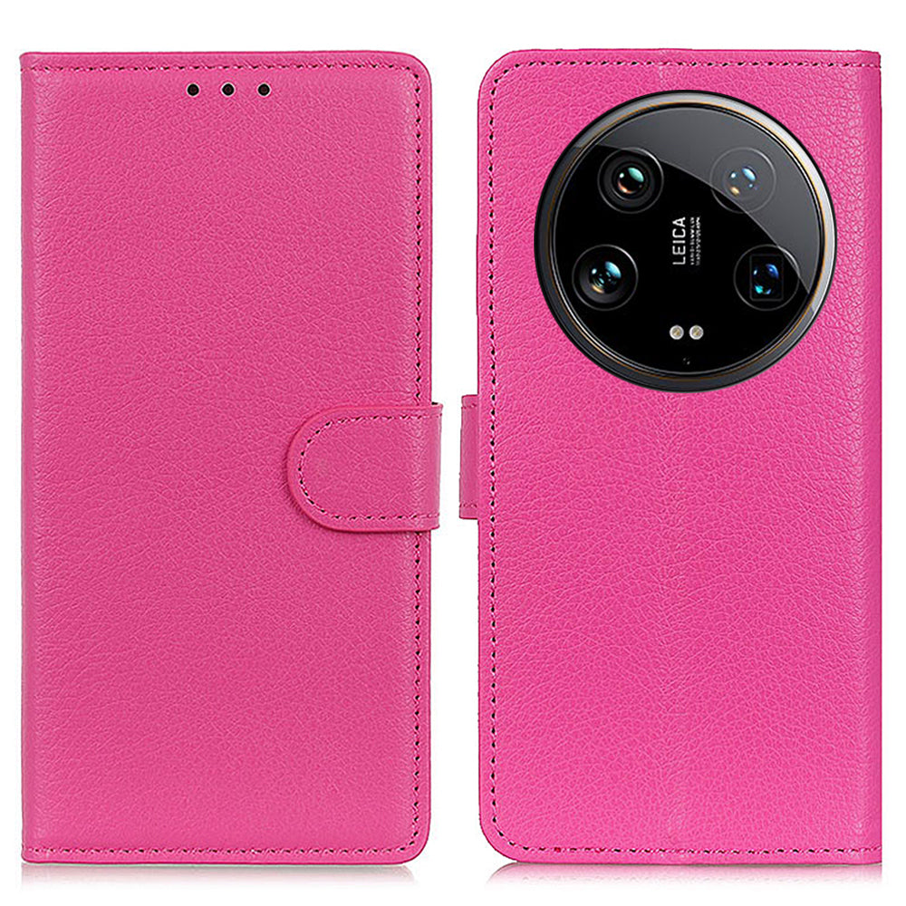 For Xiaomi 14 Ultra Case Litchi Texture Scratch-proof Phone Cover with Card Holder