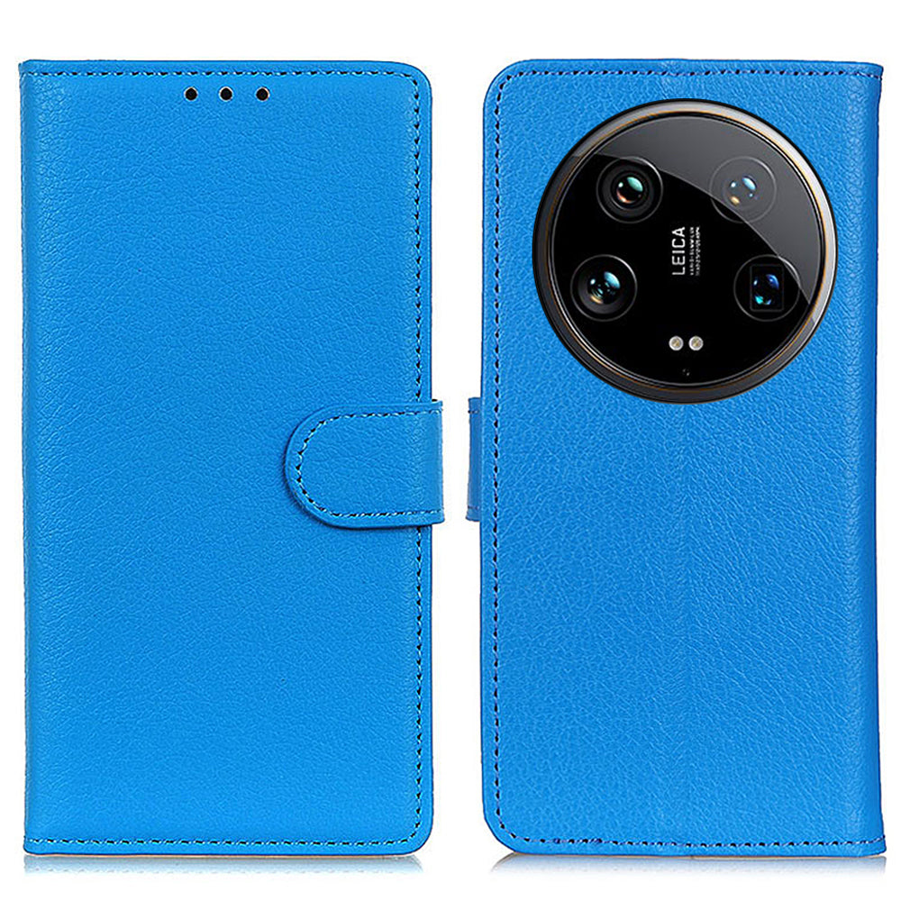 For Xiaomi 14 Ultra Case Litchi Texture Scratch-proof Phone Cover with Card Holder