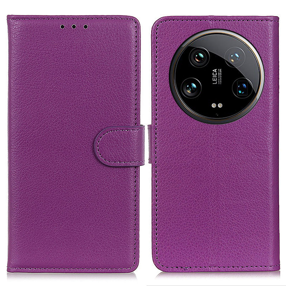 For Xiaomi 14 Ultra Case Litchi Texture Scratch-proof Phone Cover with Card Holder