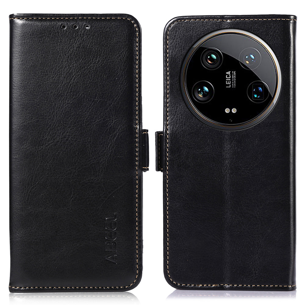 ABEEL For Xiaomi 14 Ultra Case Drop-resistant Crazy Horse Texture Card Slots Phone Cover