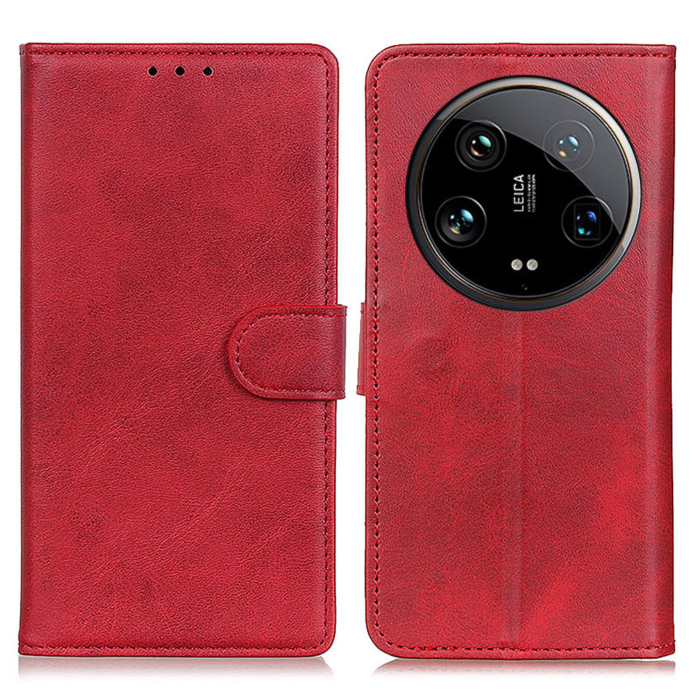 For Xiaomi 14 Ultra PU Leather Case Shockproof Cowhide Texture Card Holder Phone Cover