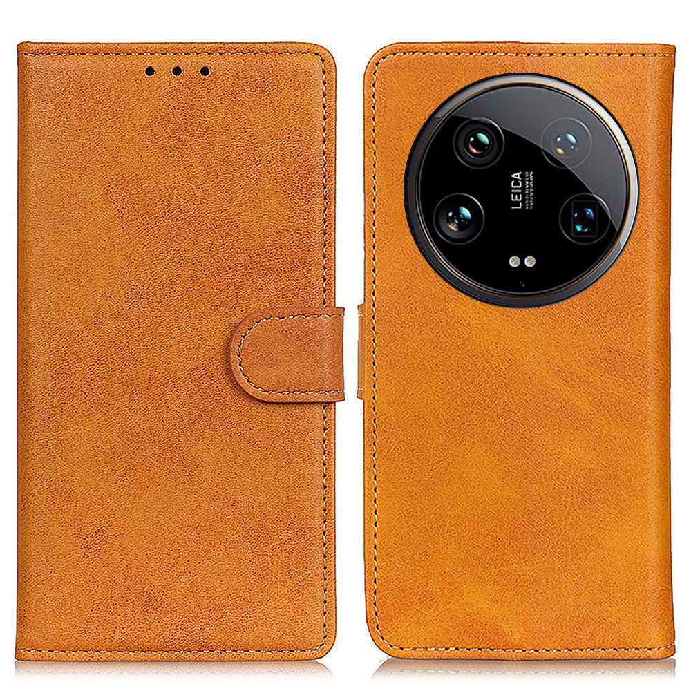 For Xiaomi 14 Ultra PU Leather Case Shockproof Cowhide Texture Card Holder Phone Cover