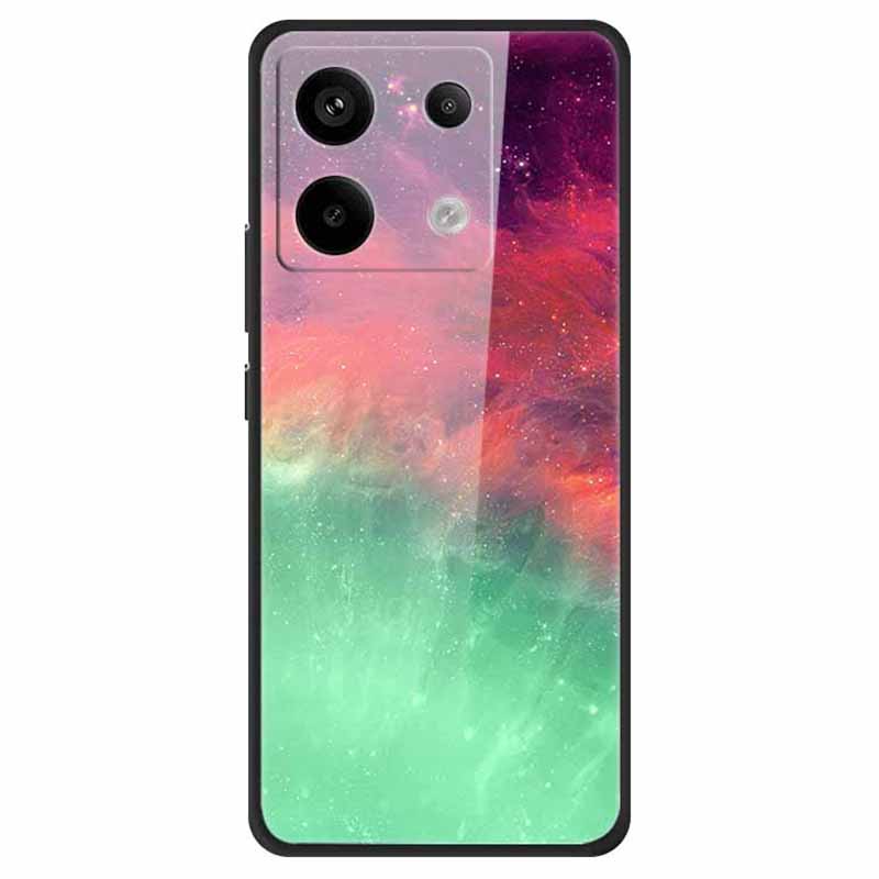 For Xiaomi Redmi Note 13 Pro 5G / Poco X6 5G Pattern Printing Case PC+Tempered Glass+TPU Phone Cover
