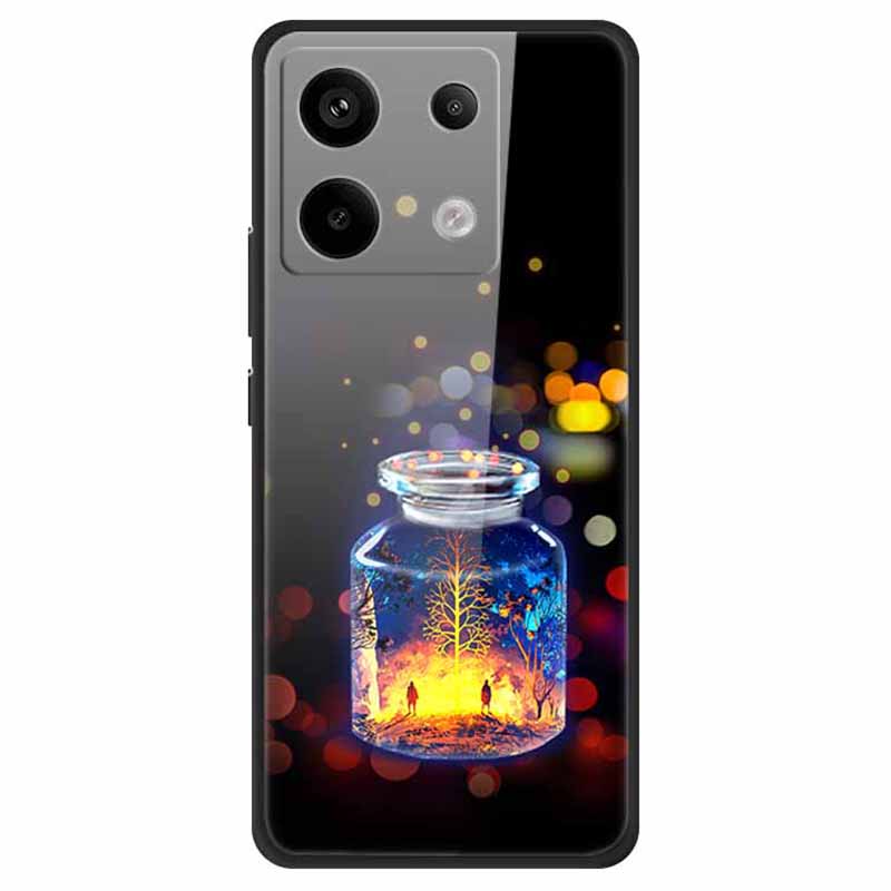 For Xiaomi Redmi Note 13 Pro 5G / Poco X6 5G Pattern Printing Case PC+Tempered Glass+TPU Phone Cover