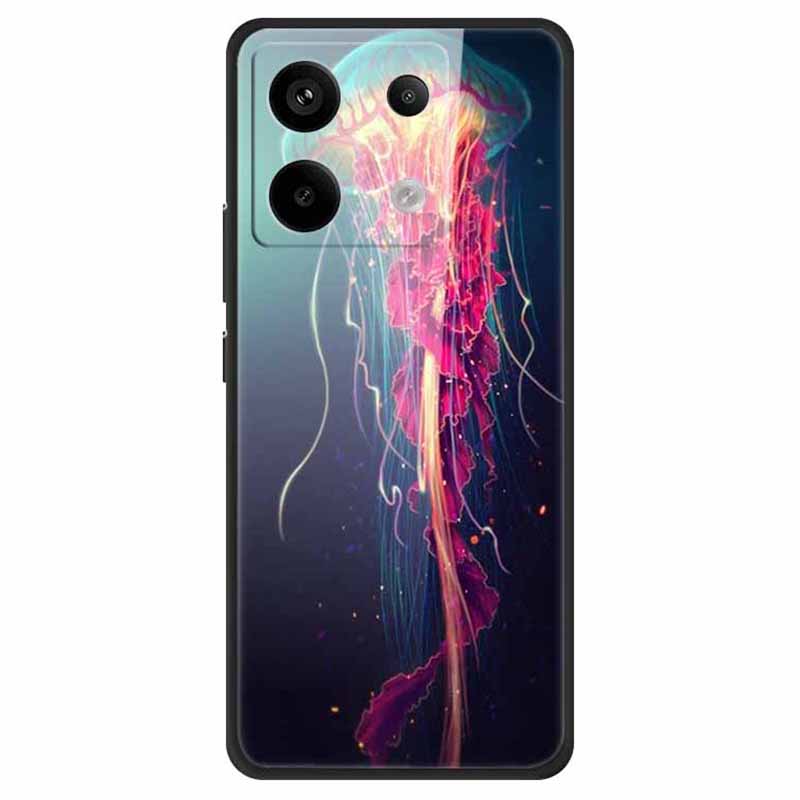 For Xiaomi Redmi Note 13 Pro 5G / Poco X6 5G Pattern Printing Case PC+Tempered Glass+TPU Phone Cover