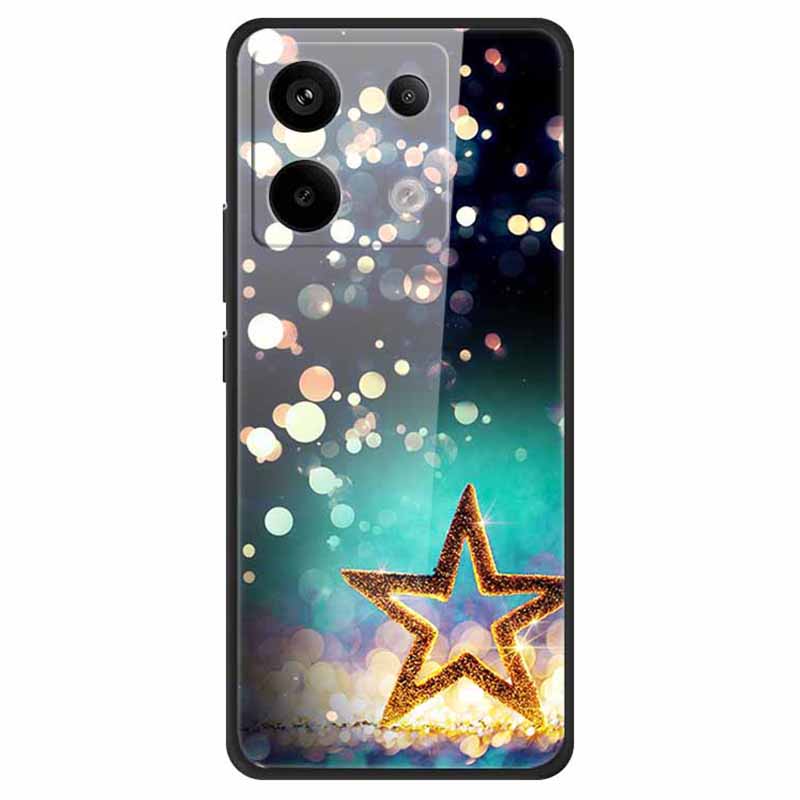 For Xiaomi Redmi Note 13 Pro 5G / Poco X6 5G Pattern Printing Case PC+Tempered Glass+TPU Phone Cover
