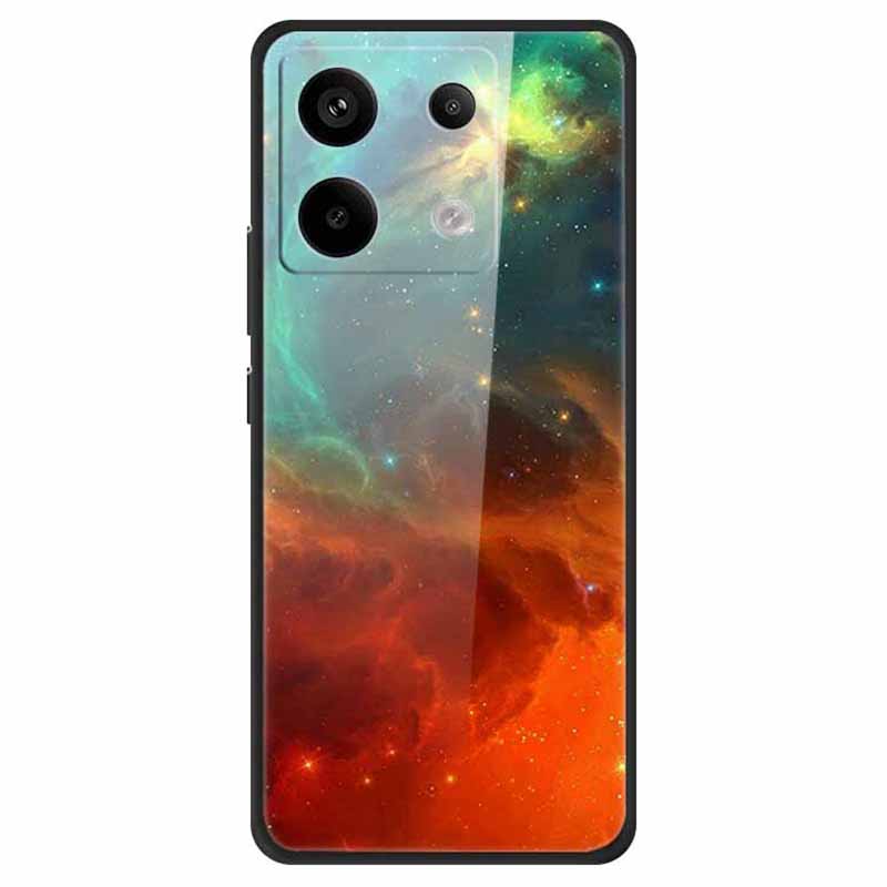 For Xiaomi Redmi Note 13 Pro 5G / Poco X6 5G Pattern Printing Case PC+Tempered Glass+TPU Phone Cover