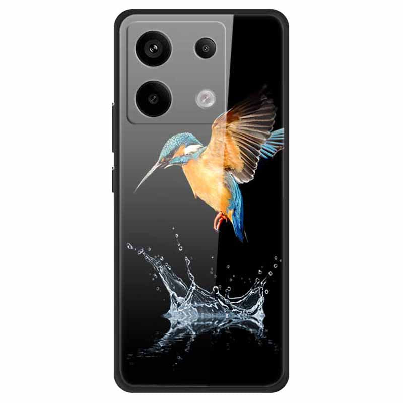 For Xiaomi Redmi Note 13 Pro 5G / Poco X6 5G Pattern Printing Case PC+Tempered Glass+TPU Phone Cover