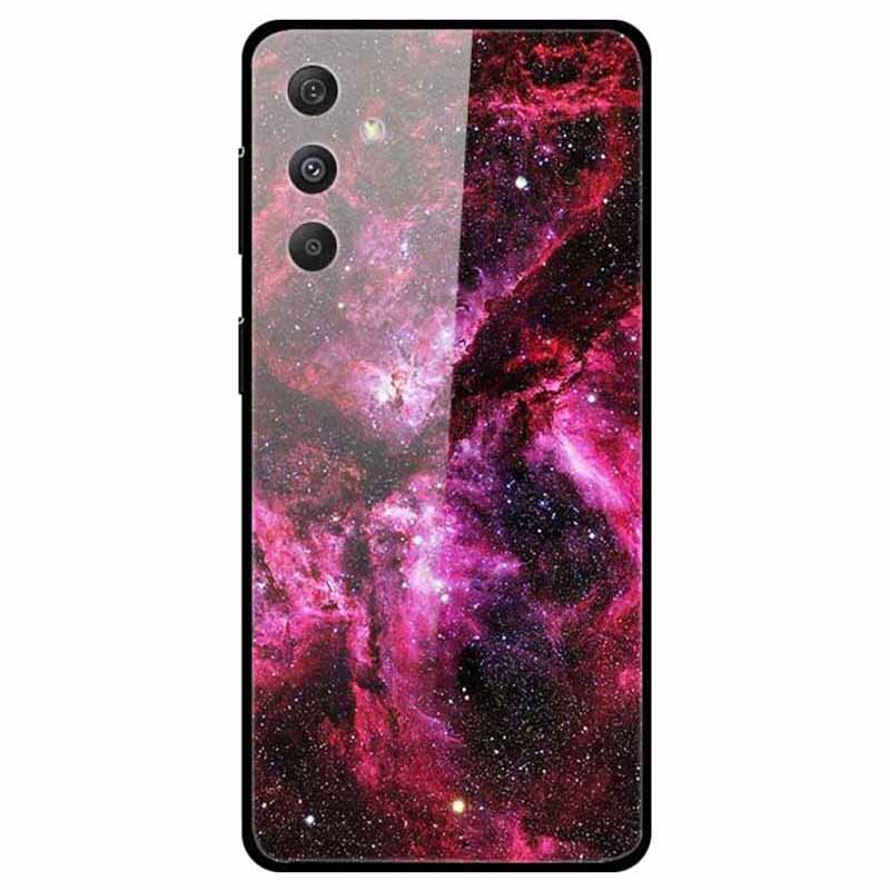 For Samsung Galaxy S24 Case Pattern Printing Tempered Glass+TPU+PC Phone Cover