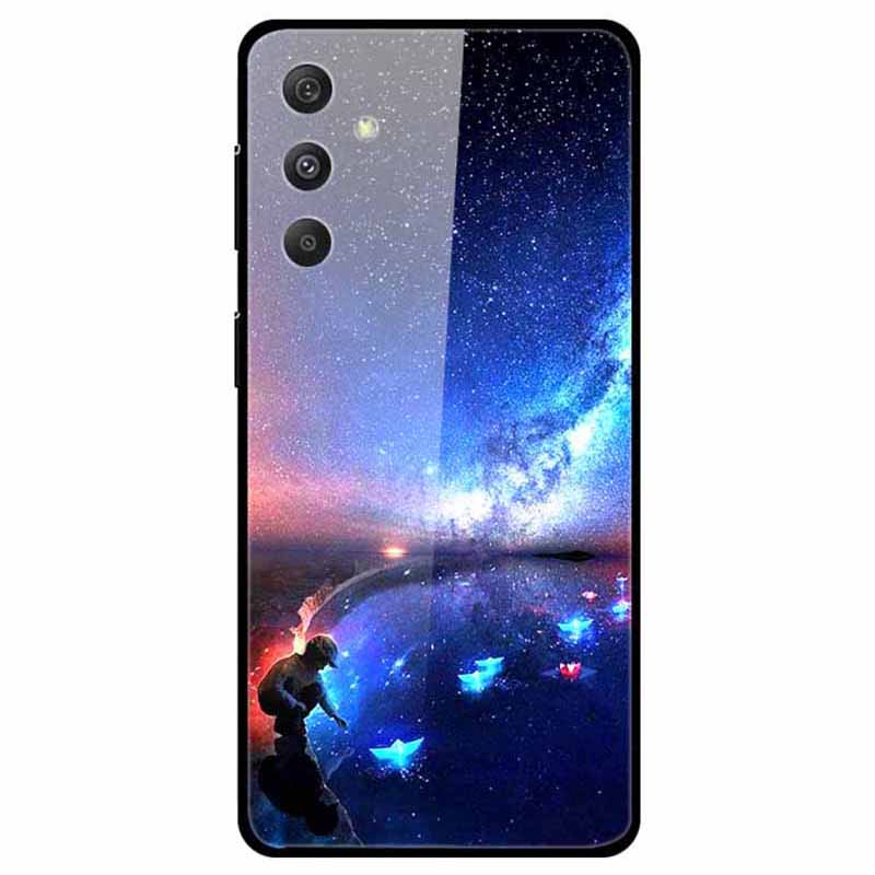 For Samsung Galaxy S24 Case Pattern Printing Tempered Glass+TPU+PC Phone Cover