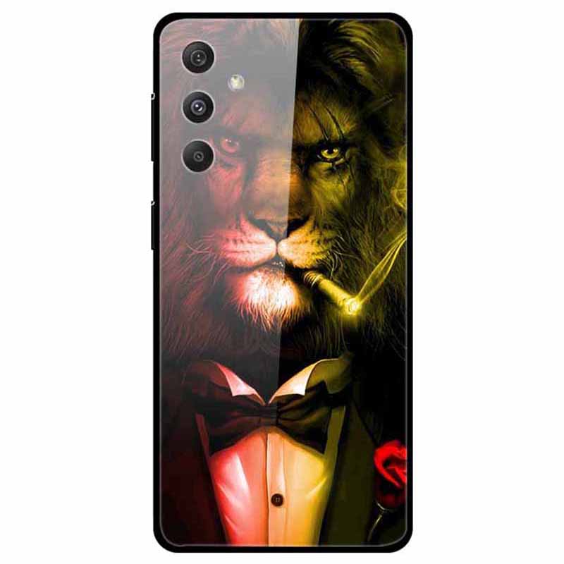 For Samsung Galaxy S24 Case Pattern Printing Tempered Glass+TPU+PC Phone Cover