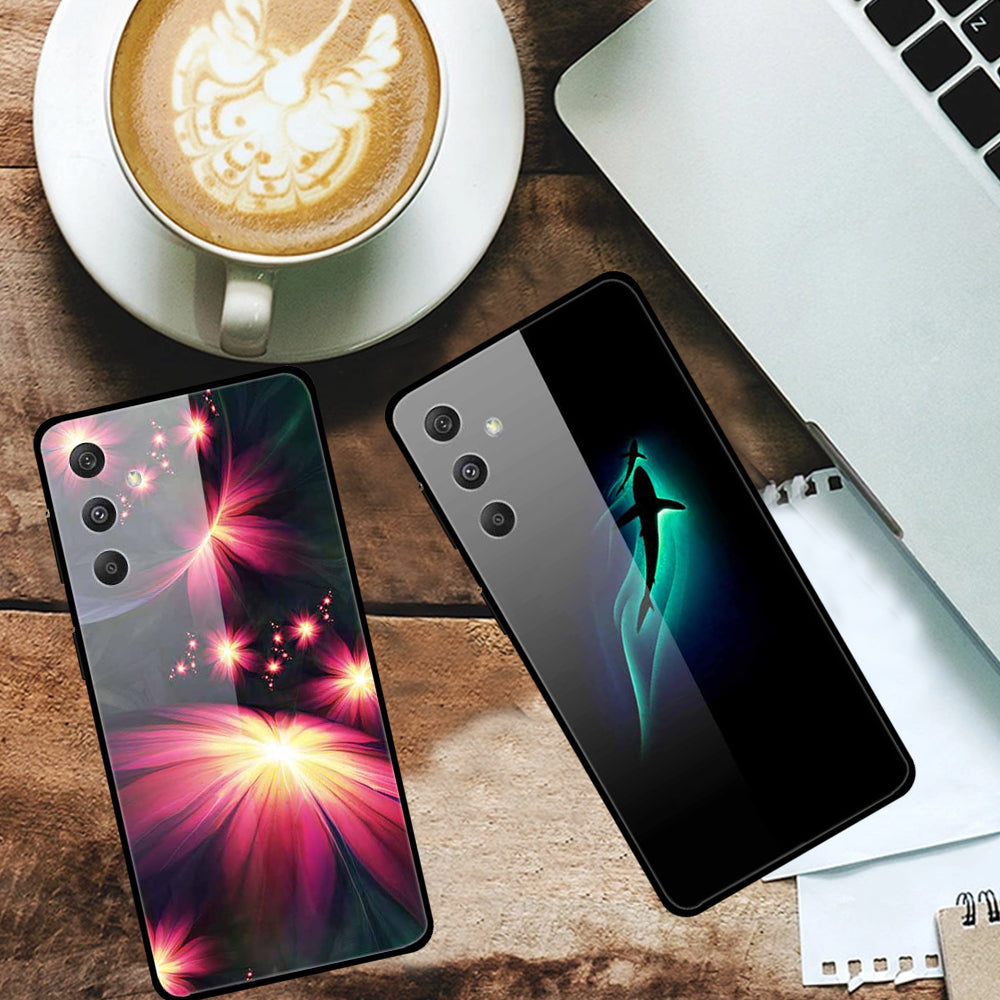 For Samsung Galaxy S24+ Case Pattern Printing PC+Tempered Glass+TPU Phone Case