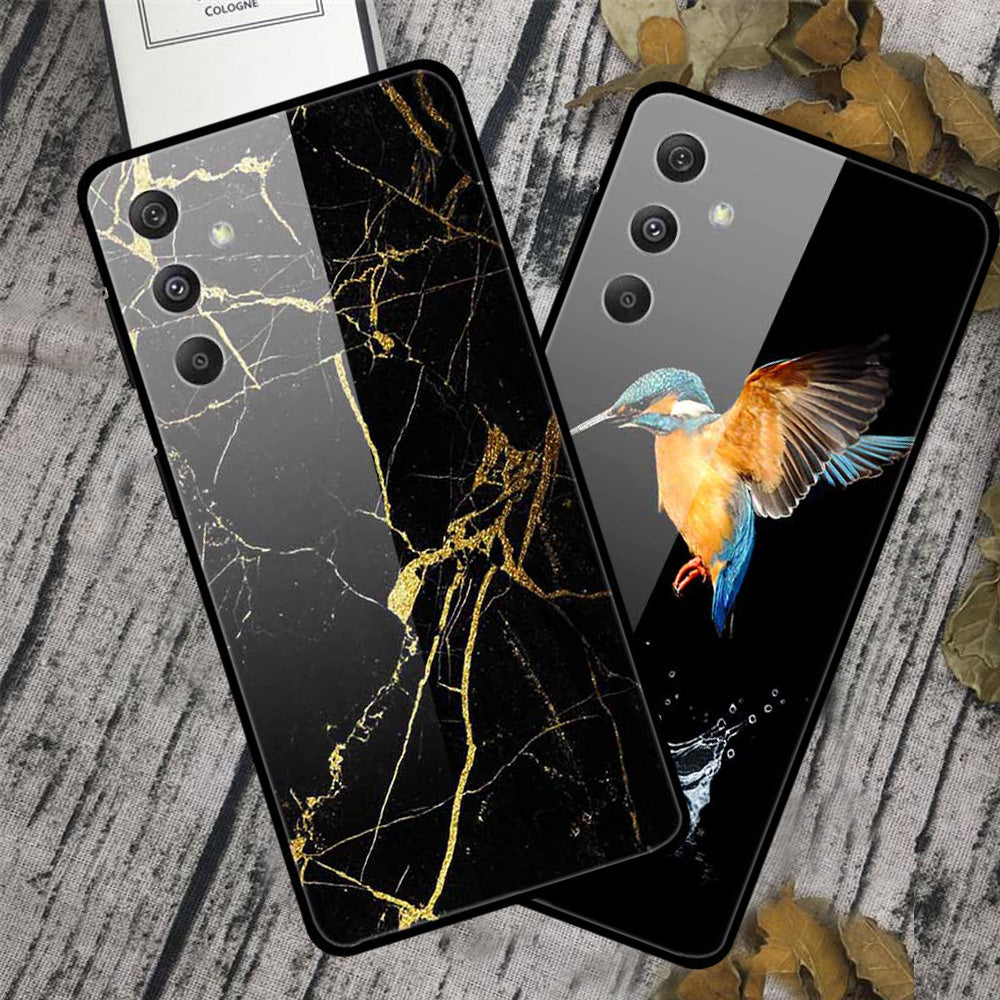 For Samsung Galaxy S24+ Case Pattern Printing PC+Tempered Glass+TPU Phone Case