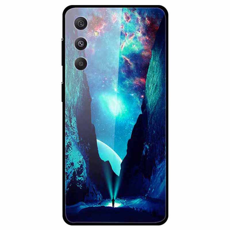 For Samsung Galaxy S24+ Case Pattern Printing PC+Tempered Glass+TPU Phone Case