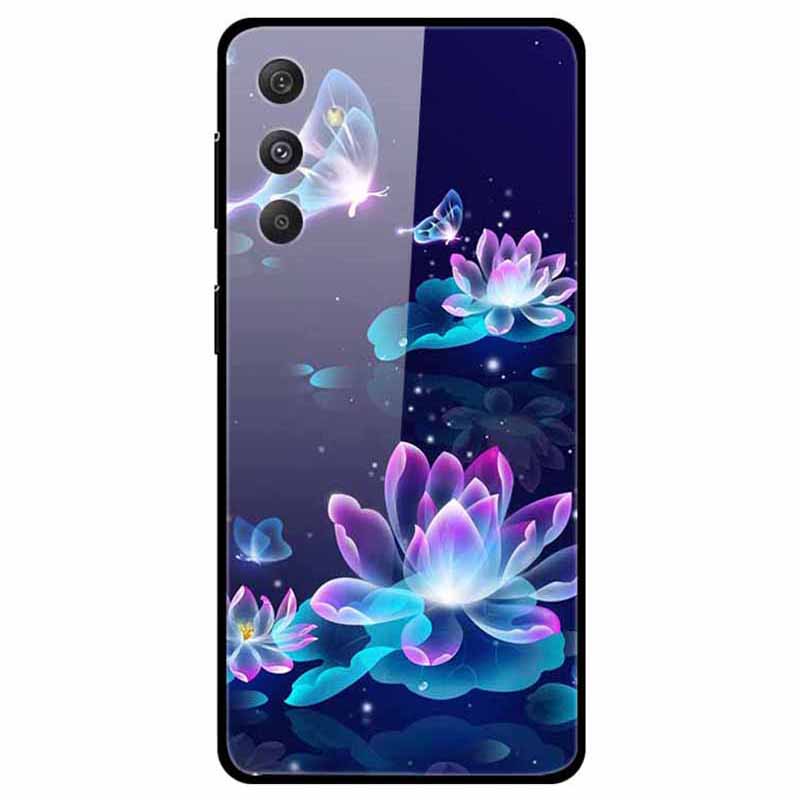 For Samsung Galaxy S24+ Case Pattern Printing PC+Tempered Glass+TPU Phone Case