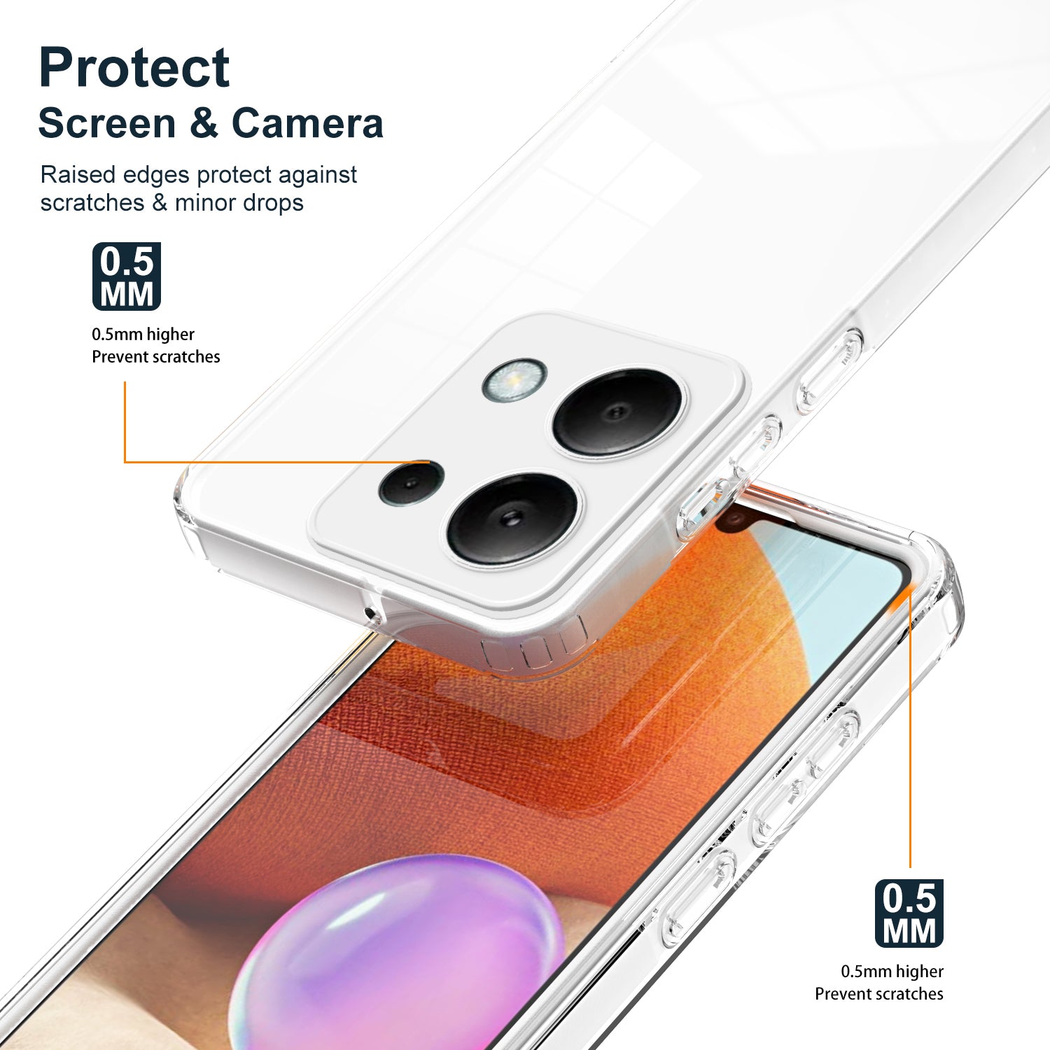 For Xiaomi Redmi Note 13 Pro 4G / Poco M6 Pro 4G Case Clear TPU+PC Shockproof Phone Shell