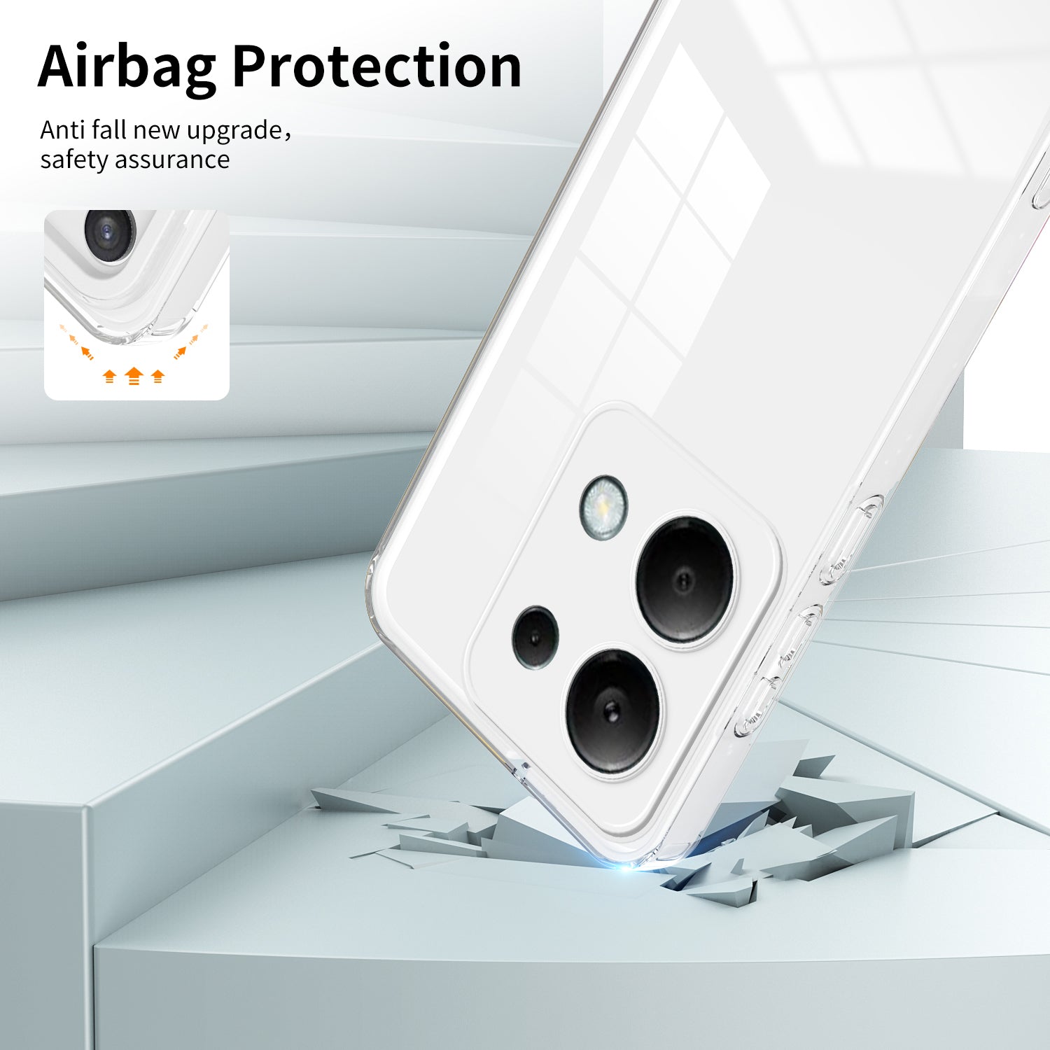 For Xiaomi Redmi Note 13 Pro 4G / Poco M6 Pro 4G Case Clear TPU+PC Shockproof Phone Shell