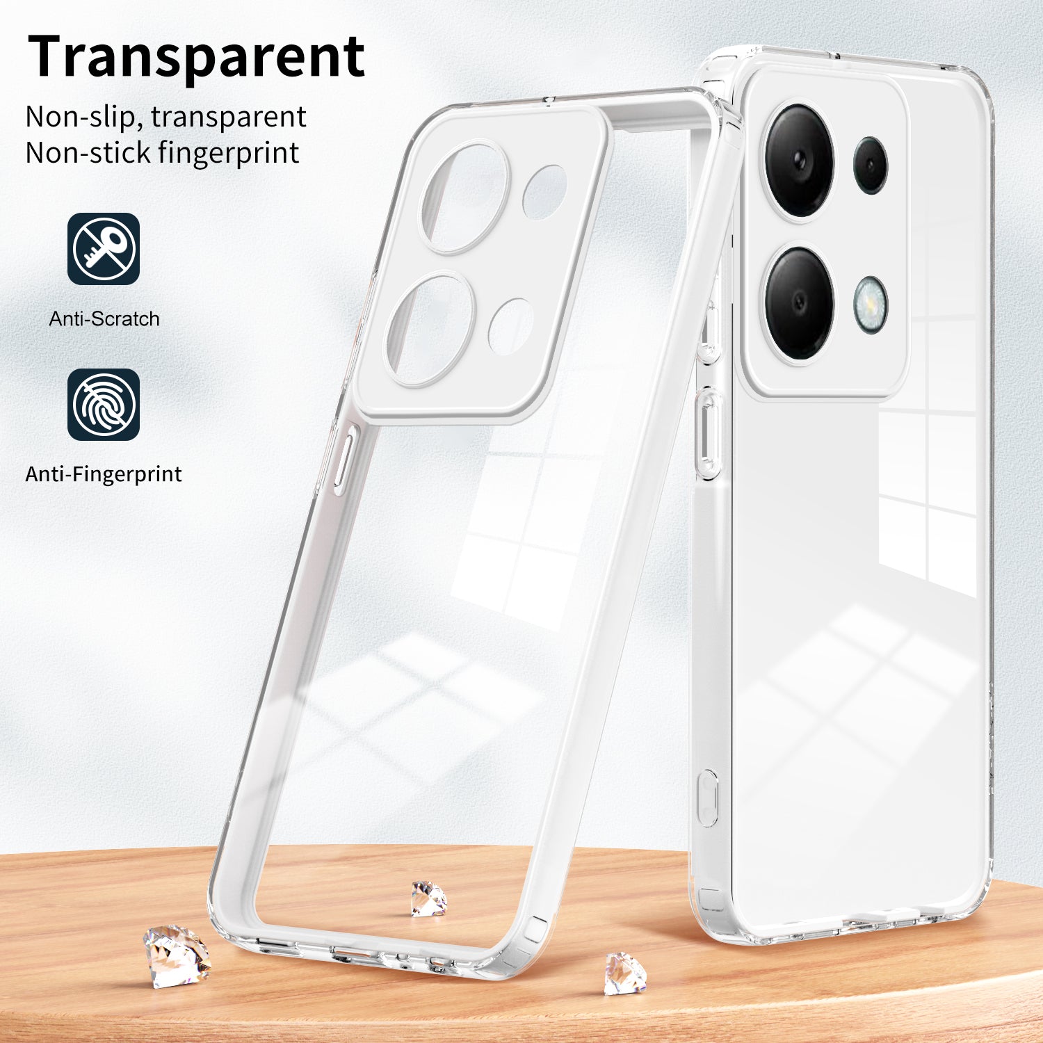 For Xiaomi Redmi Note 13 Pro 4G / Poco M6 Pro 4G Case Clear TPU+PC Shockproof Phone Shell
