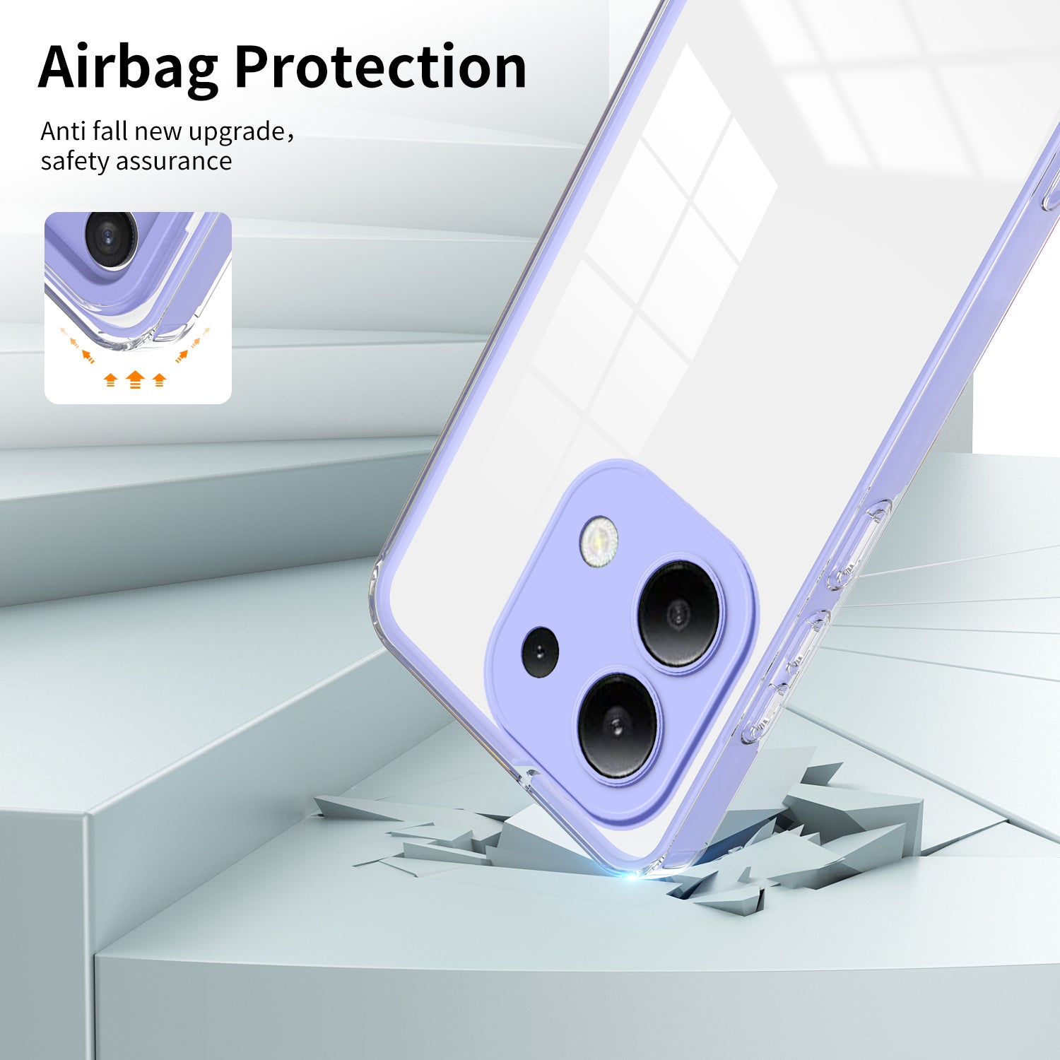 For Xiaomi Redmi Note 13 4G Shockproof Case TPU+PC Clear Phone Cover
