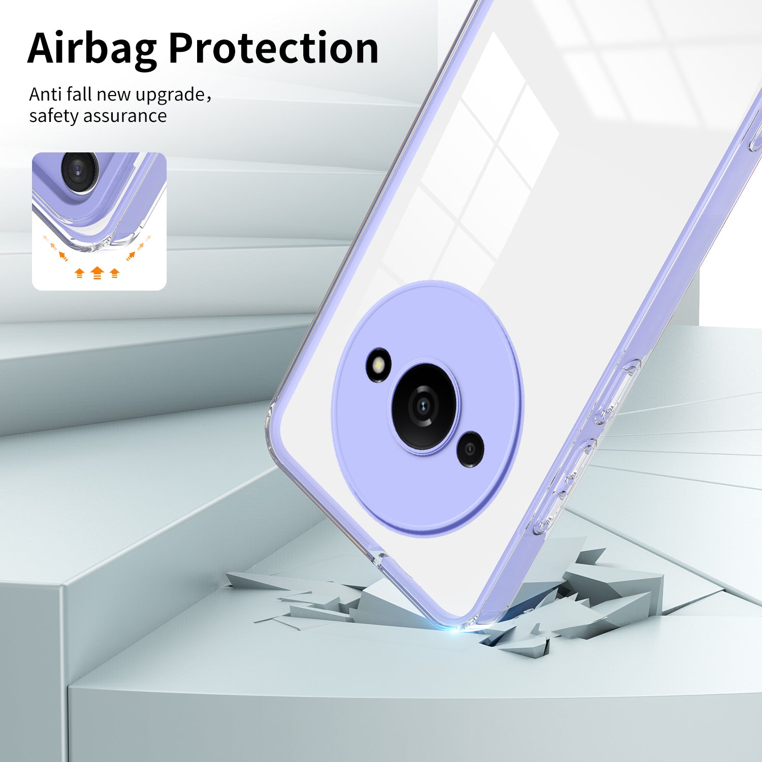 For Xiaomi Redmi A3 / Poco C61 4G Case TPU+PC Shockproof Clear Phone Shell