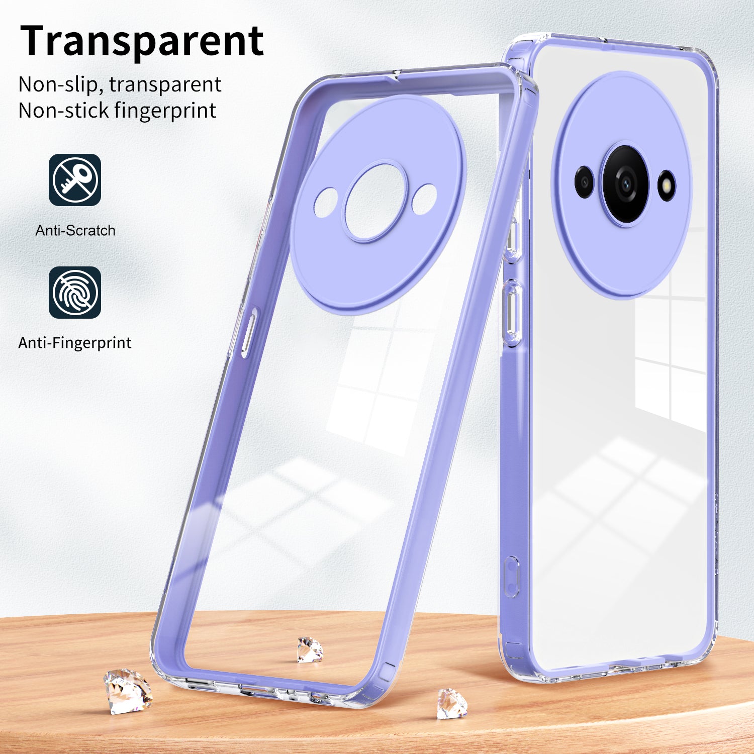 For Xiaomi Redmi A3 / Poco C61 4G Case TPU+PC Shockproof Clear Phone Shell