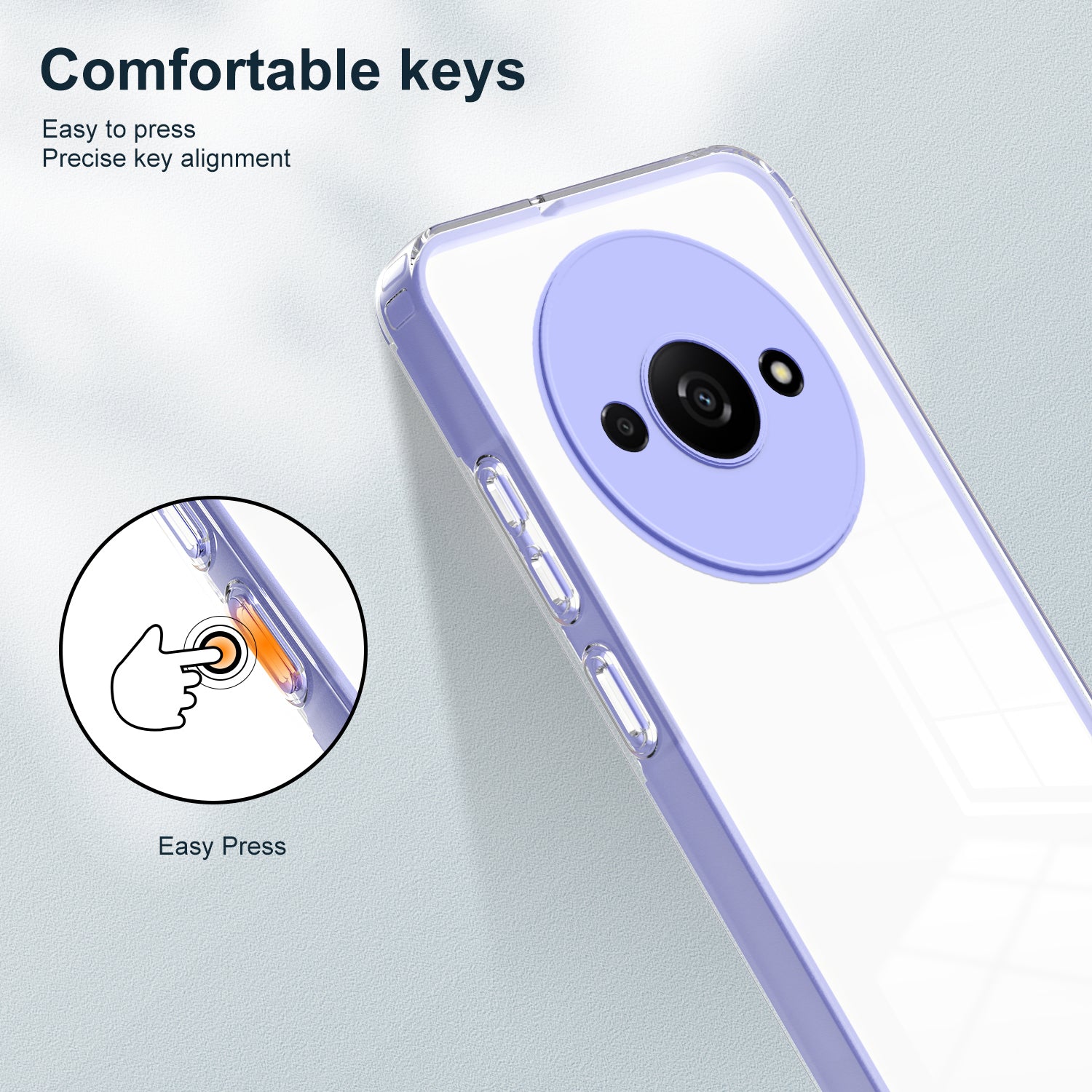 For Xiaomi Redmi A3 / Poco C61 4G Case TPU+PC Shockproof Clear Phone Shell