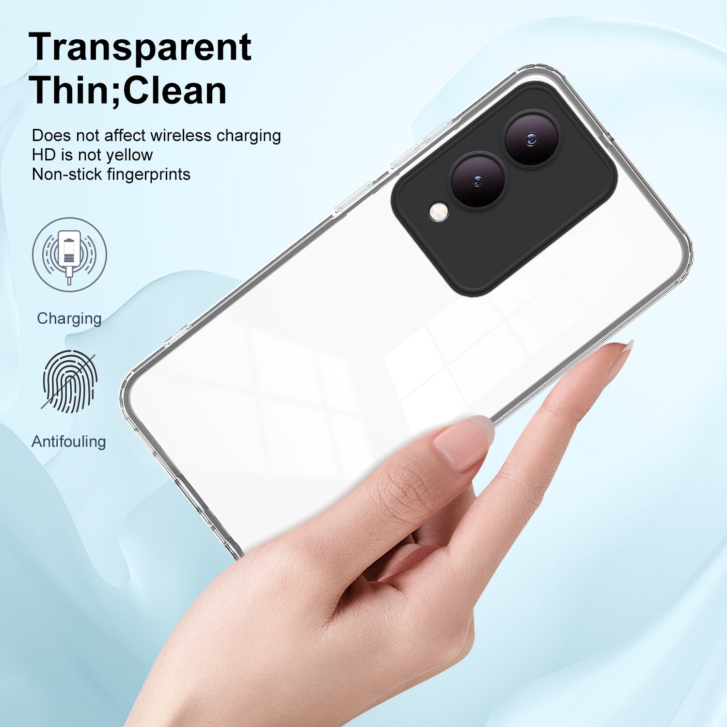 For vivo Y17s 4G Protective Case TPU+PC Clear Phone Cover