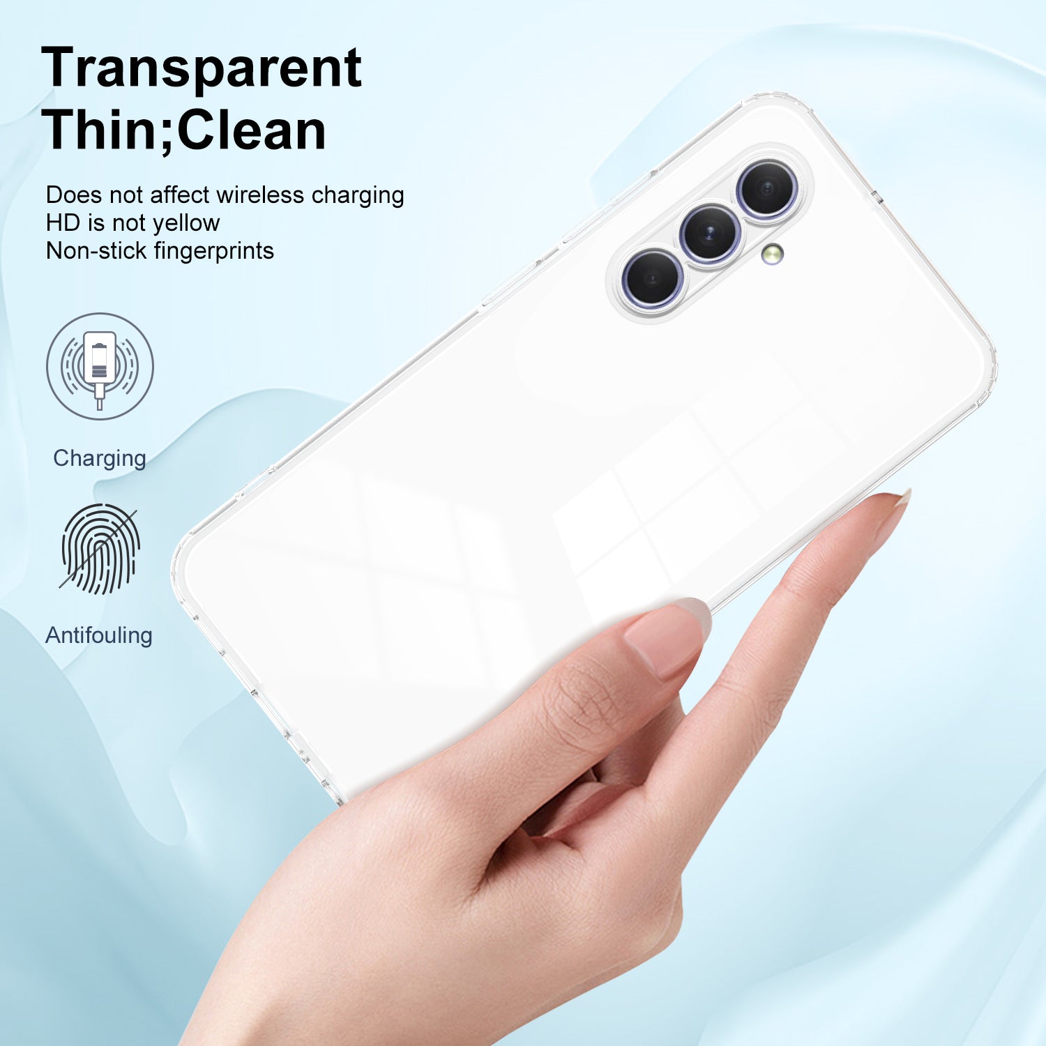For Samsung Galaxy A55 5G Clear Case Shockproof TPU+PC Phone Shell