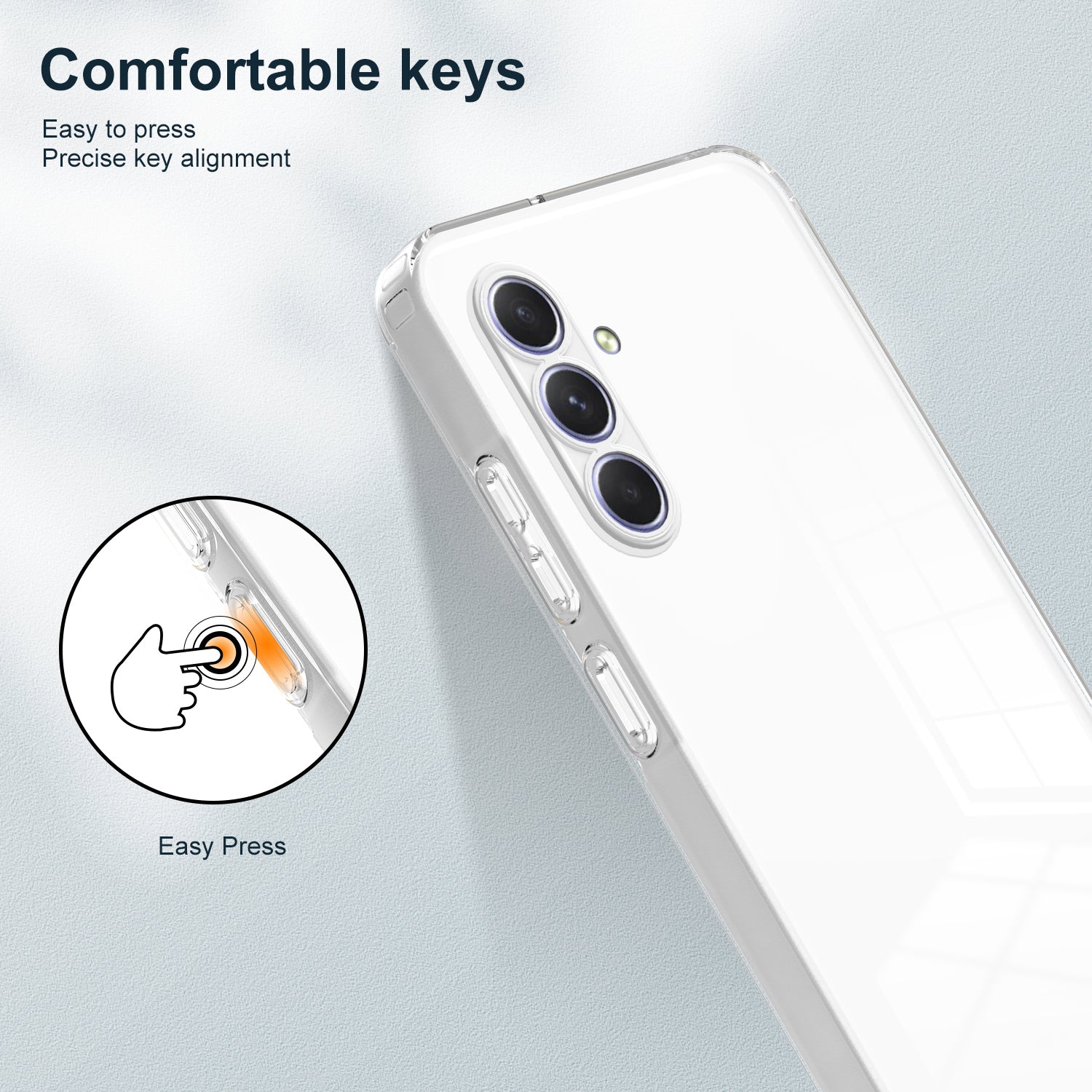 For Samsung Galaxy A55 5G Clear Case Shockproof TPU+PC Phone Shell