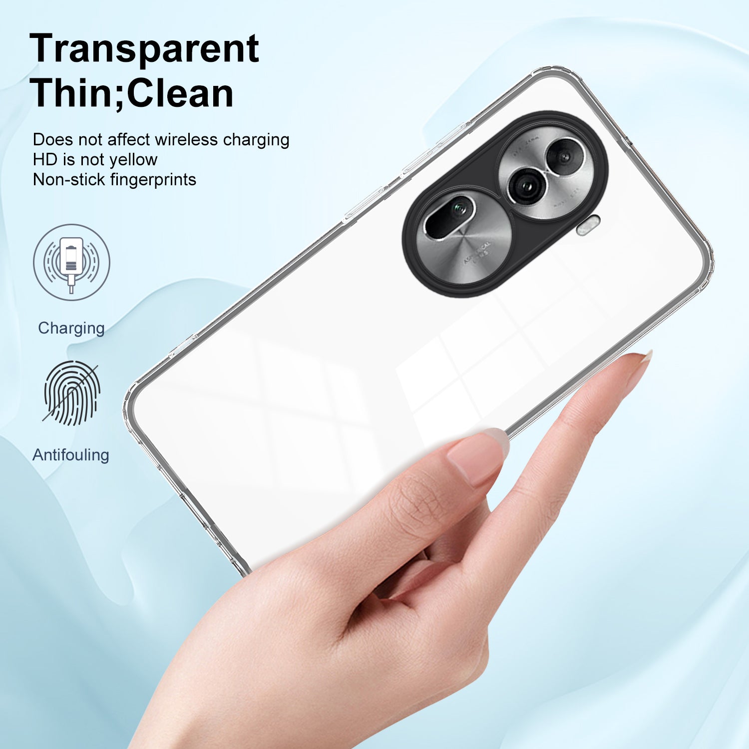 For Oppo Reno11 Pro 5G (Global) Clear Case TPU+PC Lens Protection Back Phone Cover