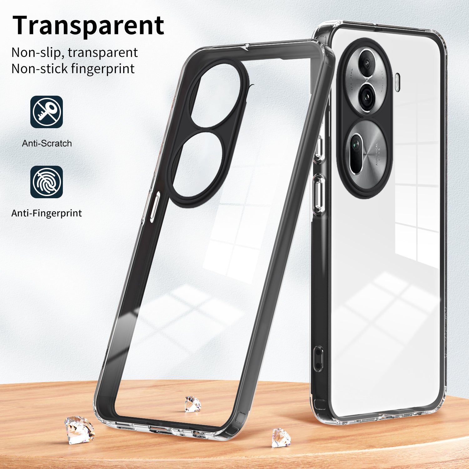 For Oppo Reno11 Pro 5G (Global) Clear Case TPU+PC Lens Protection Back Phone Cover