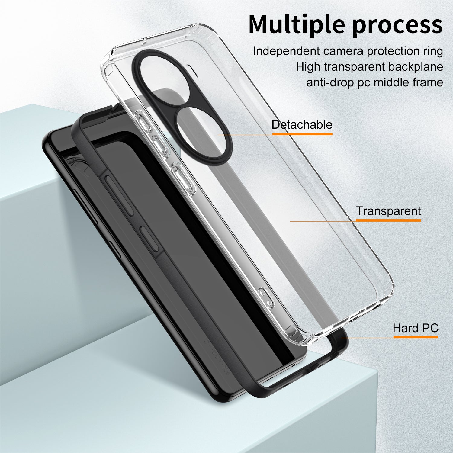 For Oppo Reno11 Pro 5G (Global) Clear Case TPU+PC Lens Protection Back Phone Cover