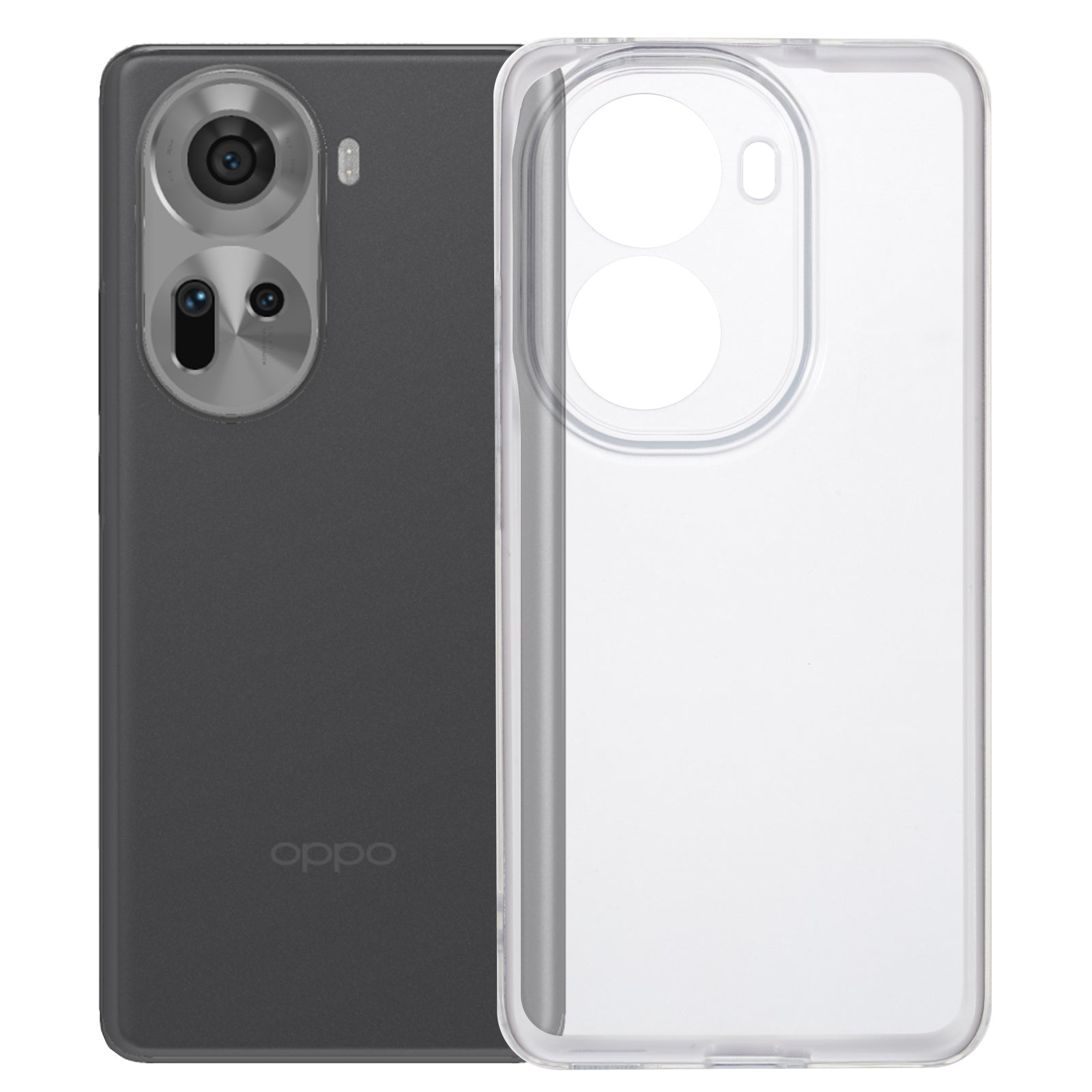 For Oppo Reno11 5G (Global) Shockproof Case Clear TPU+PC Phone Shell