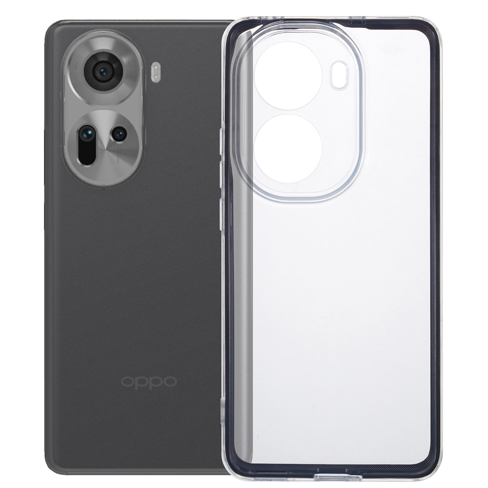 For Oppo Reno11 5G (Global) Shockproof Case Clear TPU+PC Phone Shell