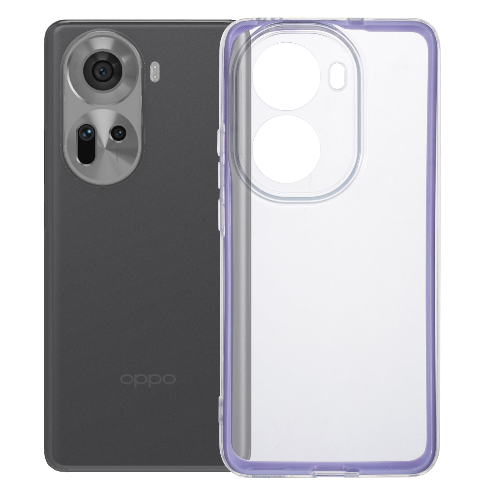 For Oppo Reno11 5G (Global) Shockproof Case Clear TPU+PC Phone Shell
