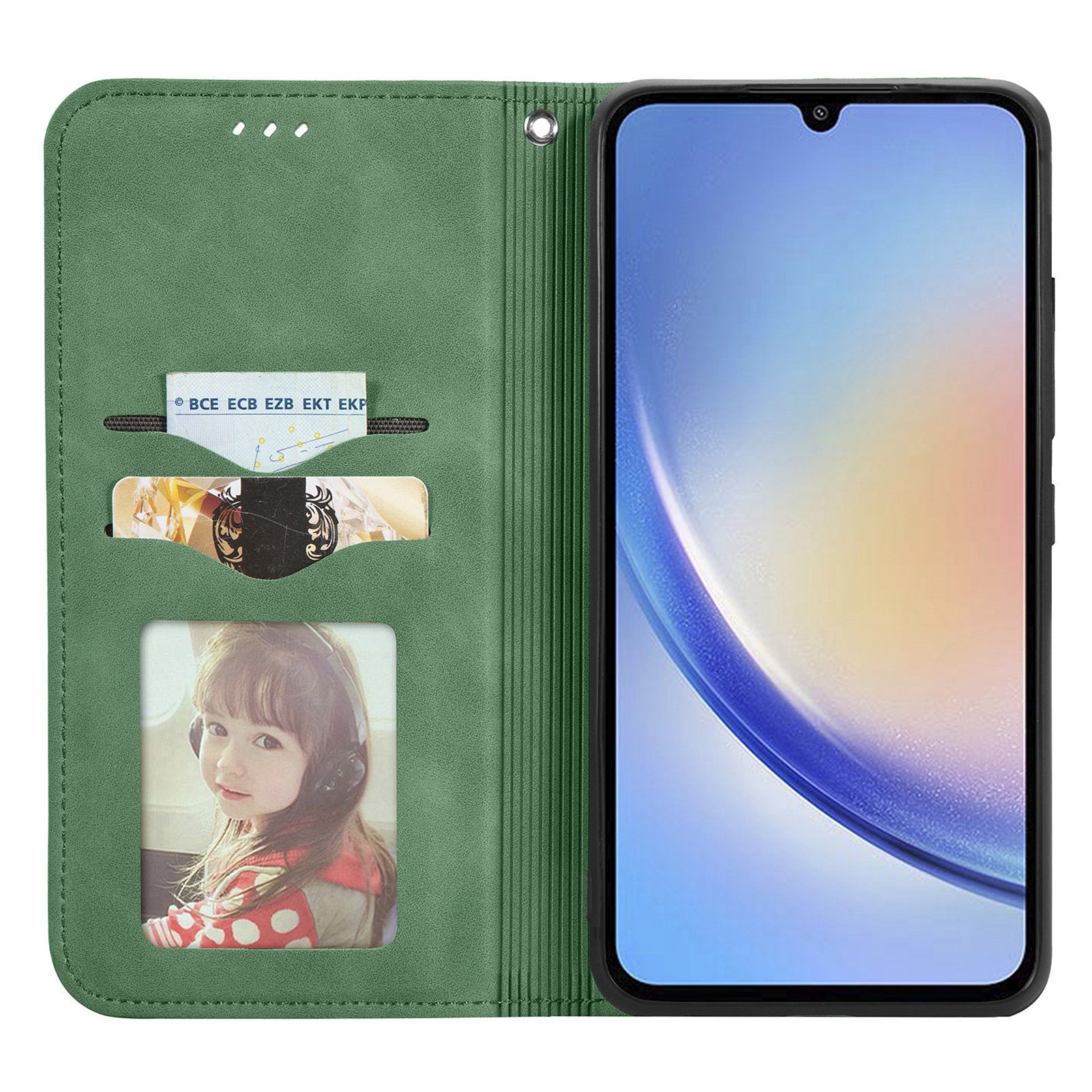 For Samsung Galaxy A34 5G Card Slots Phone Stand Case Skin-Touch Feeling PU Leather Phone Cover