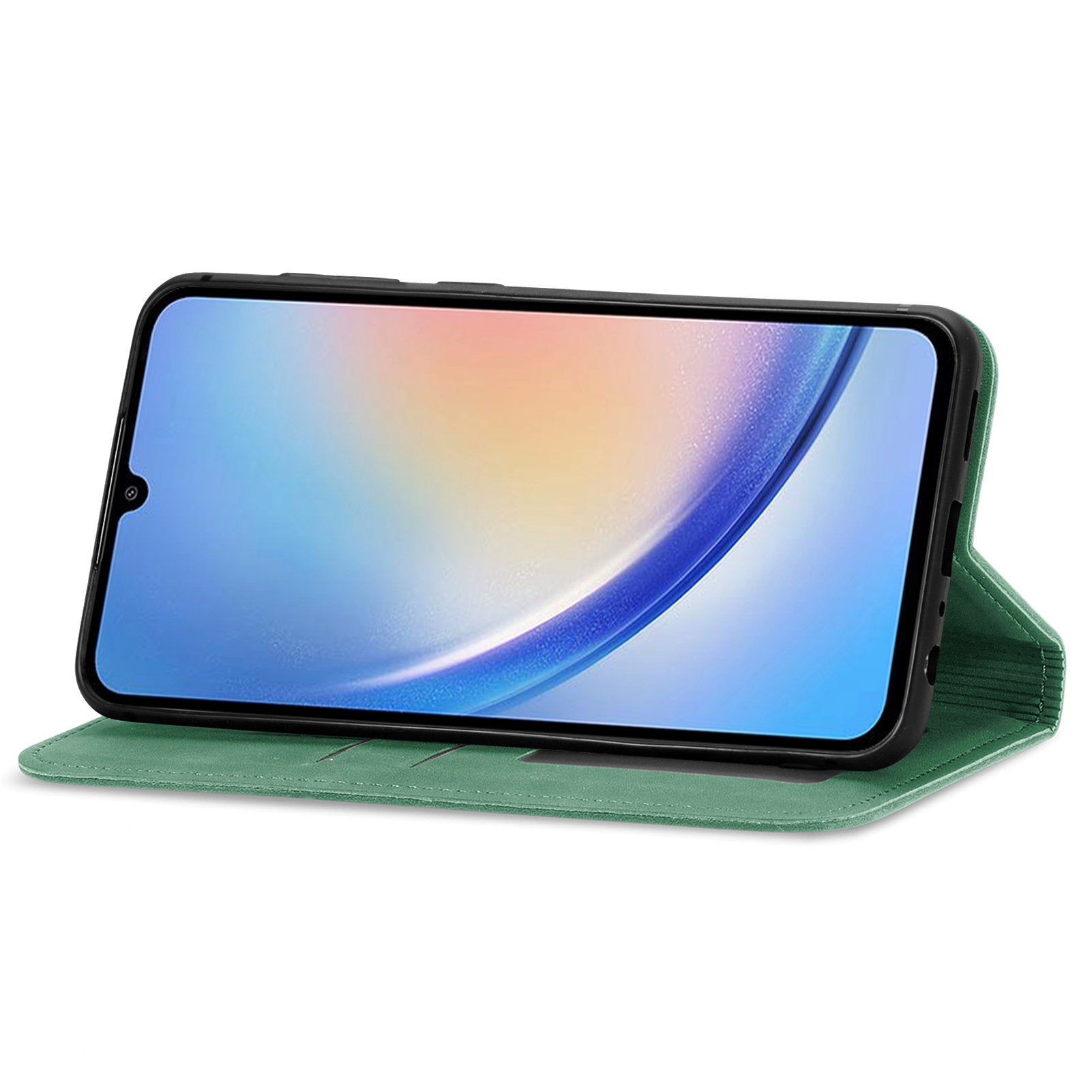 For Samsung Galaxy A34 5G Card Slots Phone Stand Case Skin-Touch Feeling PU Leather Phone Cover