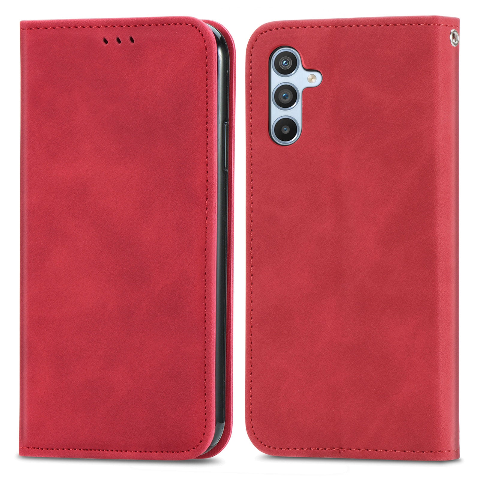 For Samsung Galaxy A34 5G Card Slots Phone Stand Case Skin-Touch Feeling PU Leather Phone Cover