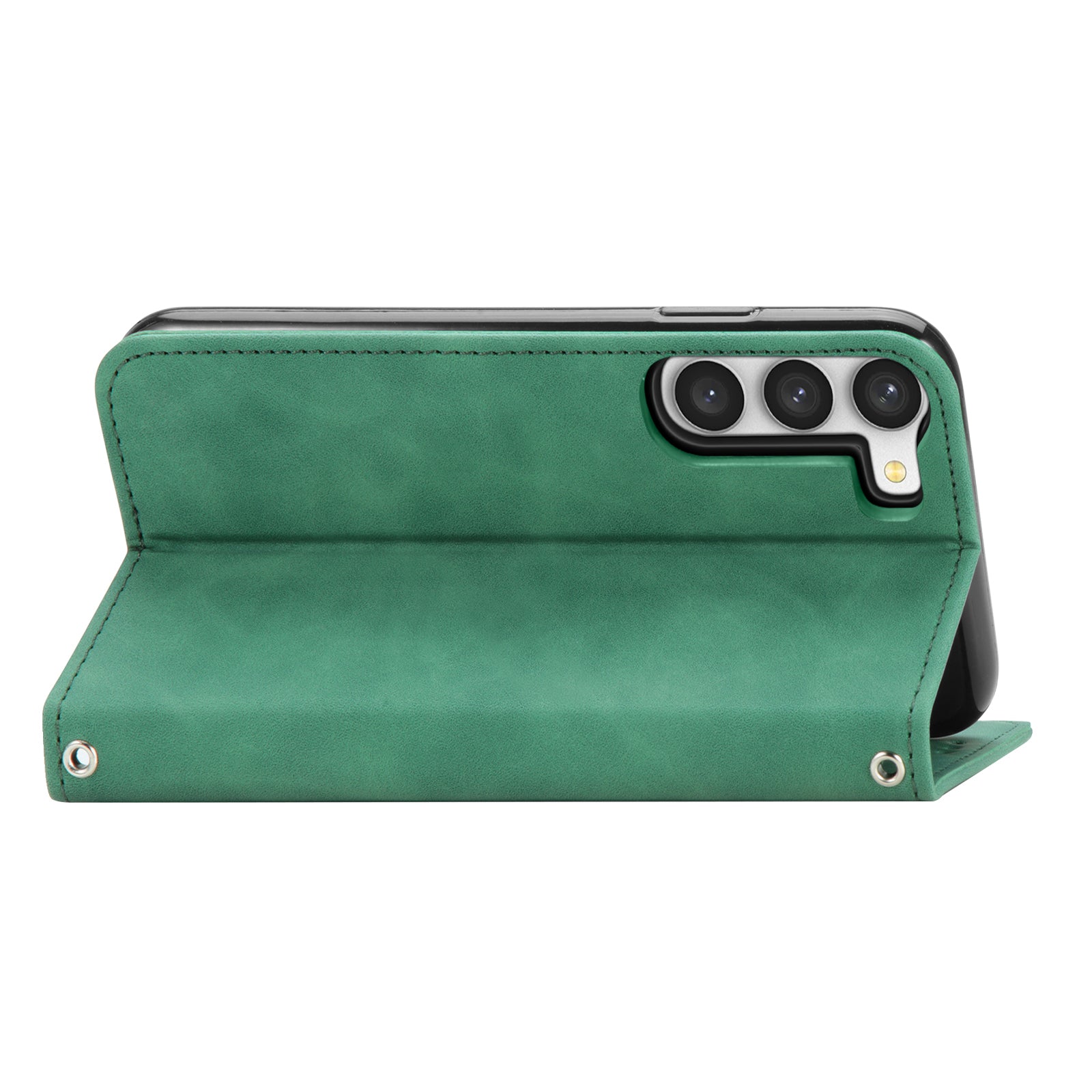 Card Slots Phone Stand Case for Samsung Galaxy S23 Skin-Touch Feeling PU Leather Phone Shell