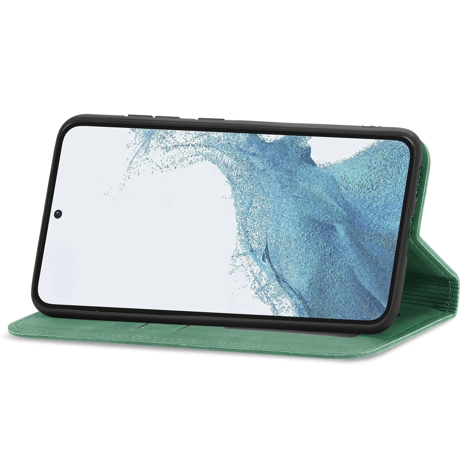 Card Slots Phone Stand Case for Samsung Galaxy S23 Skin-Touch Feeling PU Leather Phone Shell